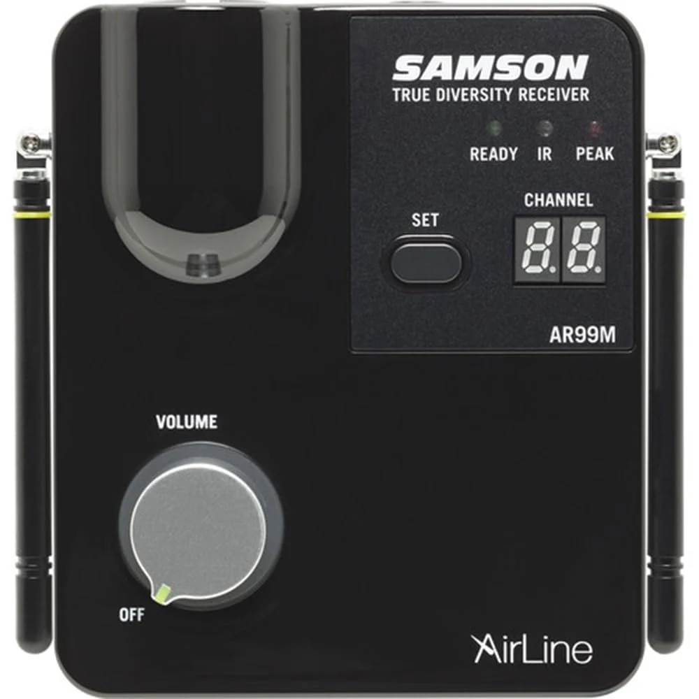 Samson Airline 99m Fitness Headset System D-Band (542–566 MHz), Black with Bundle with 5 Windscreens and Polishing Cloth – Fitness Instructor Microphone Headset System - Image 3