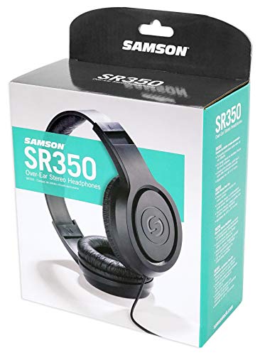 Samson SR350 Over Ear Stereo Headphones, (SASR350),Black - Image 8