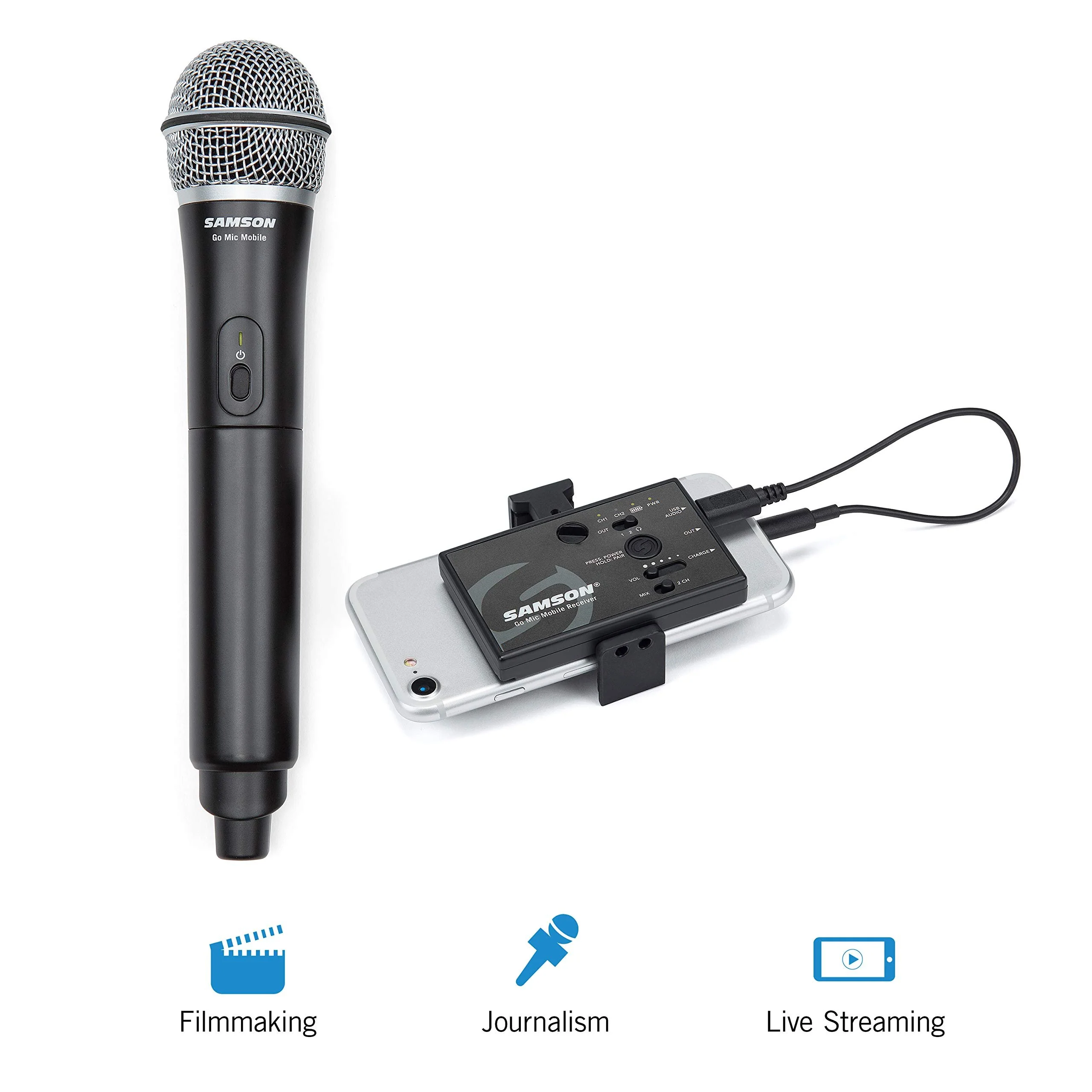 Samson SWGMMSHHQ8 Go Mic Mobile Digital Handheld Wireless System with Q8 Microphone (GMM/HXD2-Q8) - Image 2