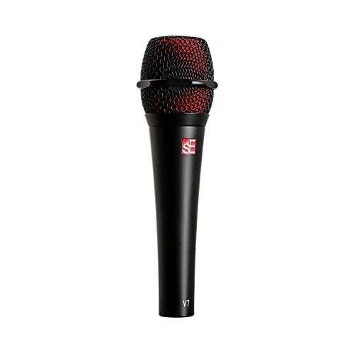 SE Electronics V7 BLACK Studio Grade Handheld Supercardioid Microphone with Shock Mount (Black) - Image 3