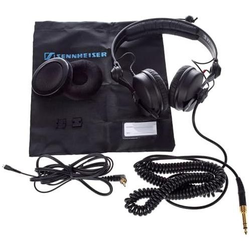 Liquid Audio Sennheiser HD25 Plus On-Ear Monitor Headphones, Black Bundle w/Pig Hog PHX14-25 1/4" Headphone Extension Cable Polishing Cloth - Image 4
