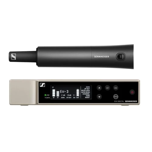 Sennheiser Wireless Handheld Base System Bundle with 4 AA Batteries & Cloth EW-D SKM-S (R4-9) Digital Wireless System with Handheld Transmitter, Receiver, Rack Kit & Accessories (552-608MHz) - Image 5