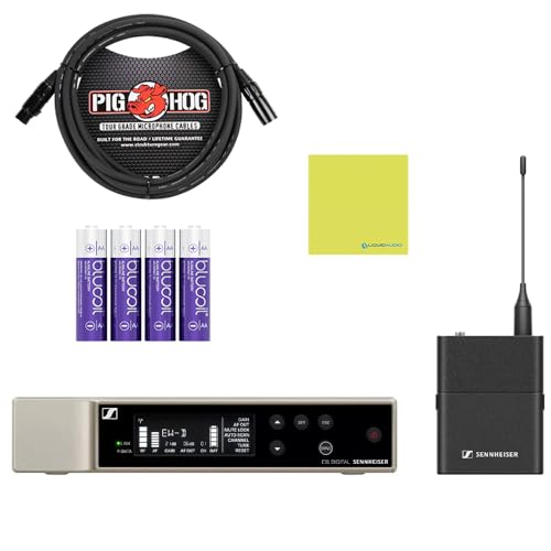 SENNHEISER Wireless Microphone System Bundle with 10ft Pig Hog Mic Cable, 4 AA Batteries & Polishing Cloth – SK Wireless Bodypack Base System, Q1-6 (470-526 MHz), 508740 - Image 7