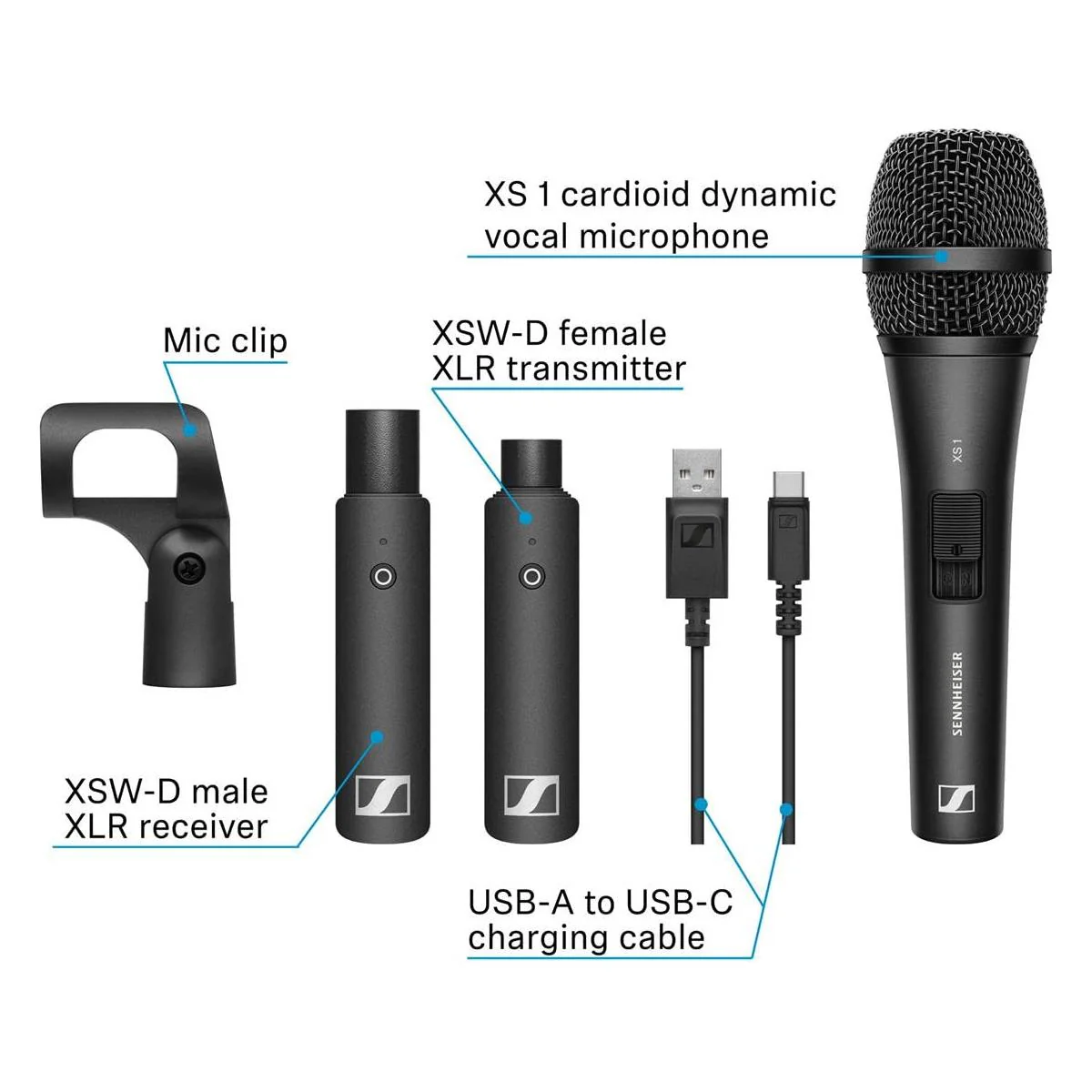 Sennheiser XSW-D VOCAL SET W XS1 Dynamic Microphone - Image 10