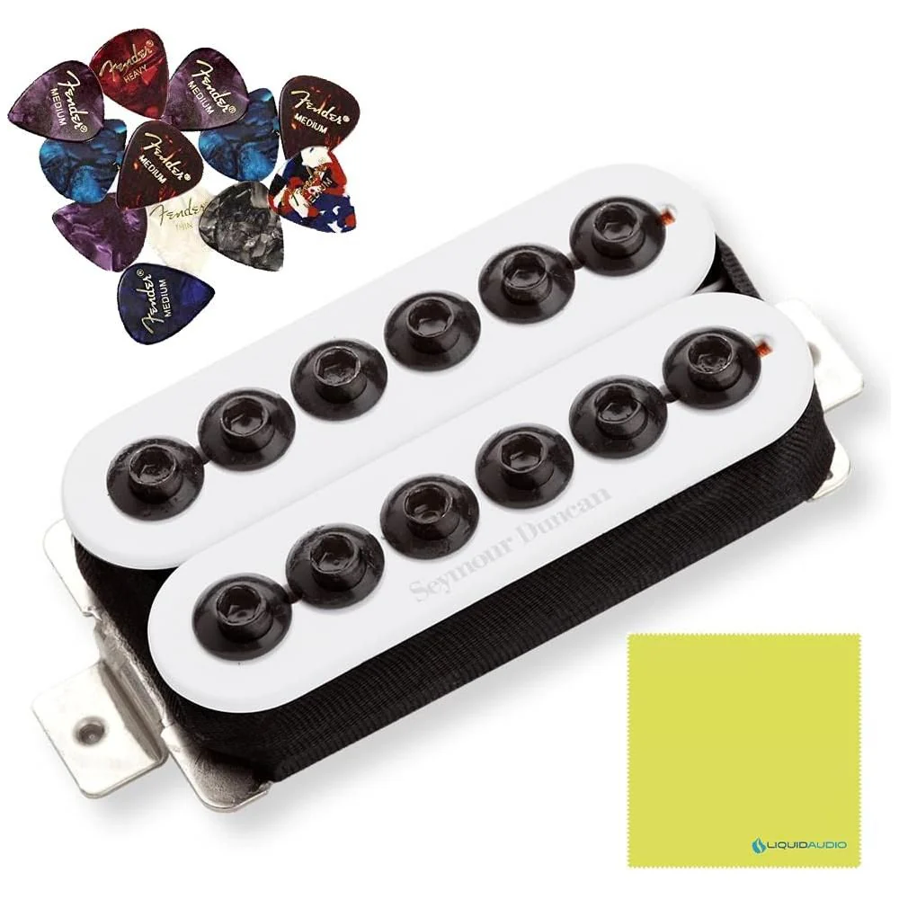 Seymour Duncan 11102-31-W Invader Pickup Humbucker Bundle w/ 12x Feder Guitar Picks and Liquid Audio Polishing Cloth
