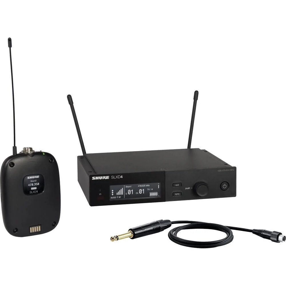 Shure SLXD14 Combo Wireless System with Bodypack and WA305 Instrument Cable for Guitar/Bass - Image 7