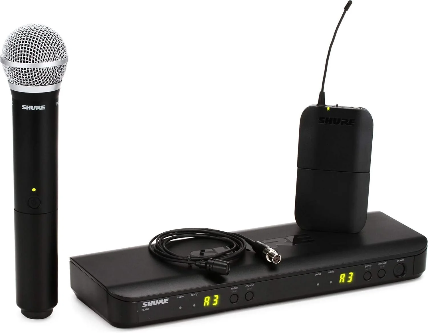 Shure BLX1288/CVL UHF Wireless Microphone System - Perfect for Church, Karaoke, Stage, Vocals - 14-Hour Battery Life, 300 ft Range | Includes Handheld & Lavalier Mics, Dual Channel Receiver | H11 Band - Image 4