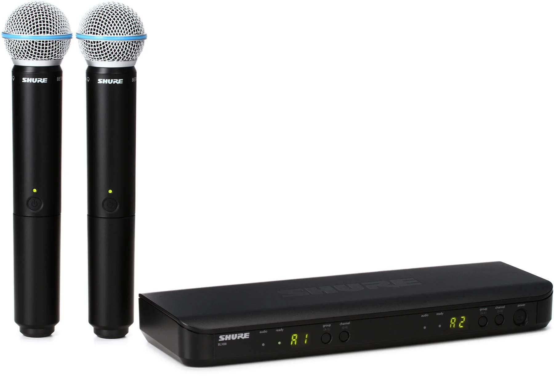 Shure BLX288/B58 UHF Wireless Microphone System - Perfect for Church, Karaoke, Vocals - 14-Hour Battery Life, 300 ft Range | Includes (2) BETA 58A Handheld Vocal Mics, Dual Channel Receiver | H10 Band - Image 4