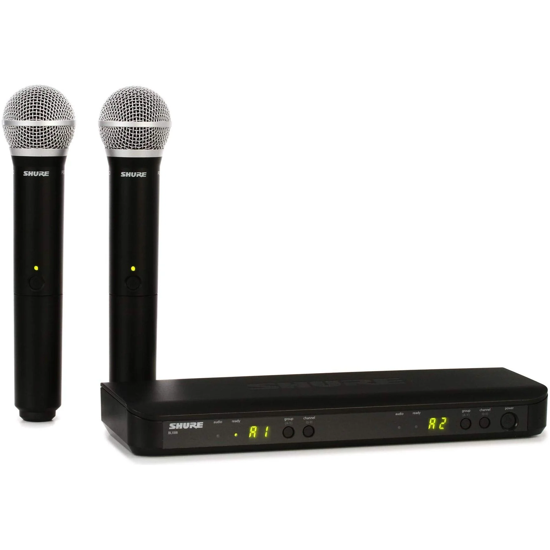 Shure BLX288/PG58 UHF Wireless Microphone System - Perfect for Church, Karaoke, Vocals - 14-Hour Battery Life, 300 ft Range | Includes (2) PG58 Handheld Vocal Mics, Dual Channel Receiver | H10 Band - Image 2
