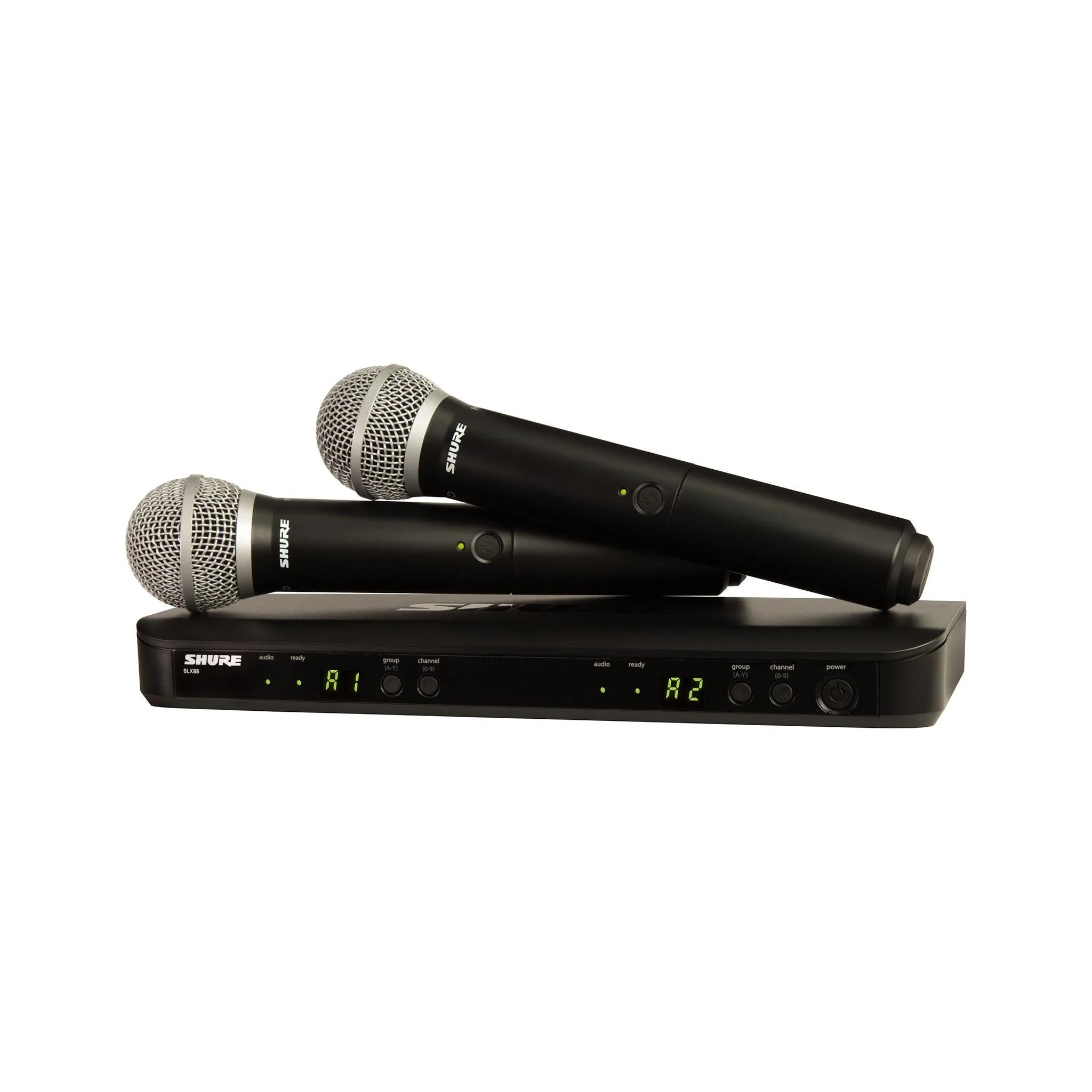 Shure BLX288/PG58 UHF Wireless Microphone System - Perfect for Church, Karaoke, Vocals - 14-Hour Battery Life, 300 ft Range | Includes (2) PG58 Handheld Vocal Mics, Dual Channel Receiver | H10 Band - Image 3
