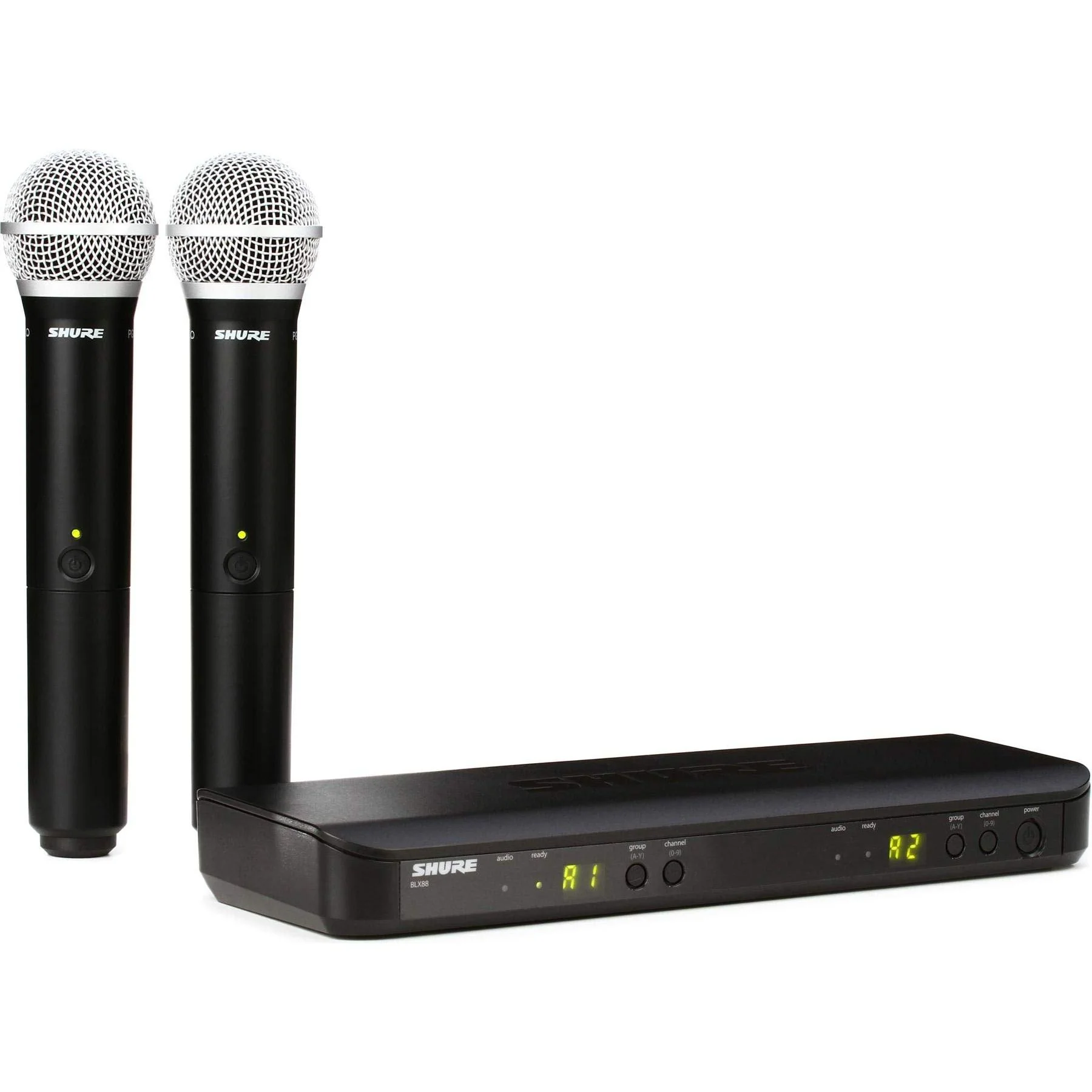 Shure BLX288/PG58 UHF Wireless Microphone System - Perfect for Church, Karaoke, Vocals - 14-Hour Battery Life, 300 ft Range | Includes (2) PG58 Handheld Vocal Mics, Dual Channel Receiver | H10 Band - Image 4