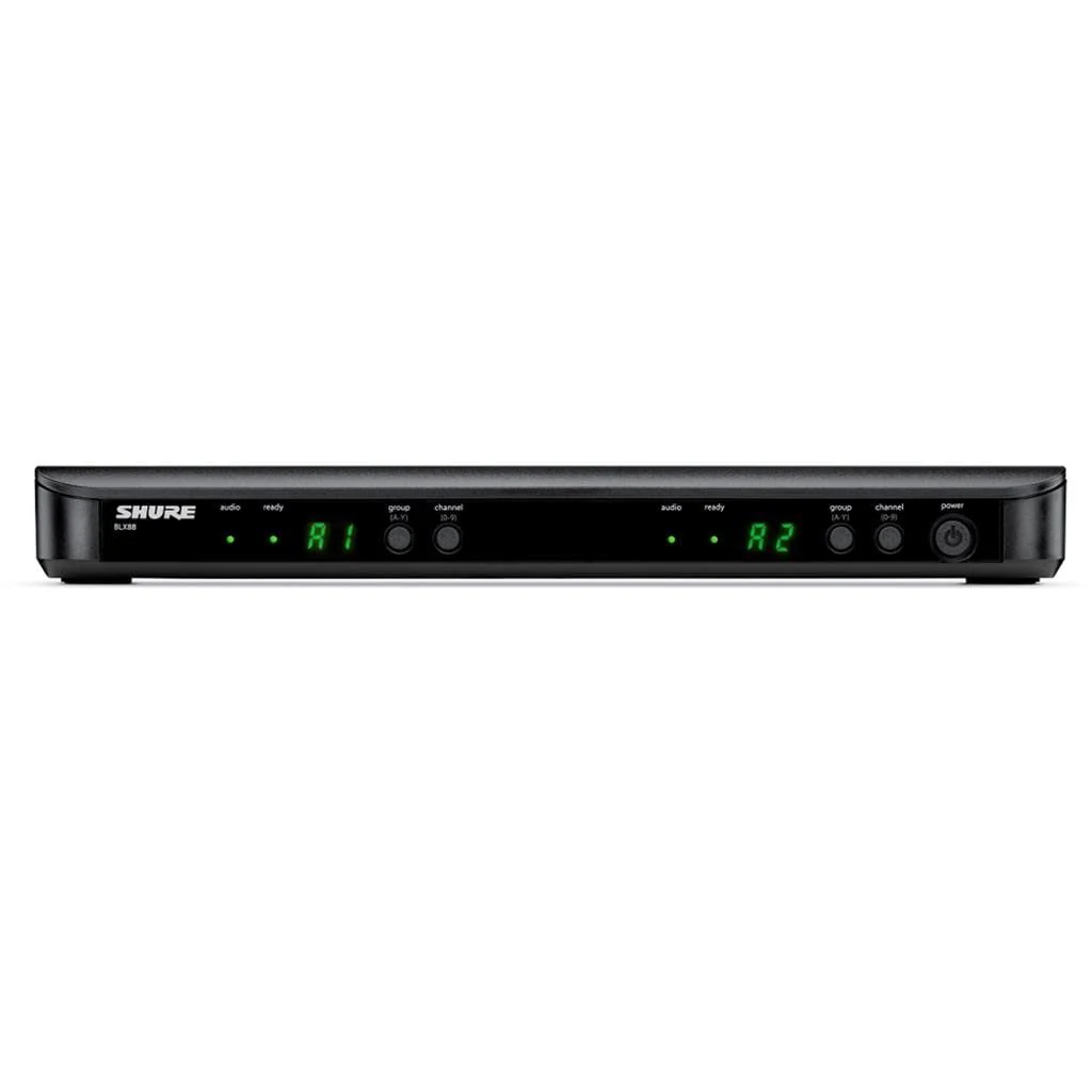 Shure BLX288/PG58 UHF Wireless Microphone System - Perfect for Church, Karaoke, Vocals - 14-Hour Battery Life, 300 ft Range | Includes (2) PG58 Handheld Vocal Mics, Dual Channel Receiver | J11 Band - Image 4