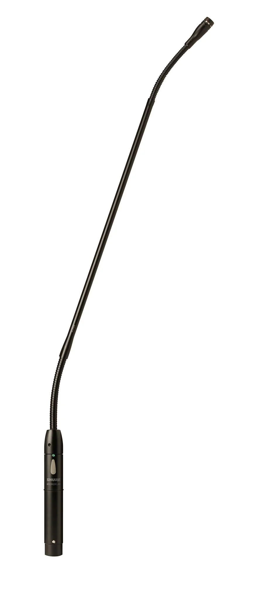 Shure Microflex MX418S/S Supercardioid Condenser Microphone, 18 Gooseneck with Attached XLR Preamp, Shock & Flange Mount, Snap-Fit Foam Windscreen, Mute Switch, LED Indicator
