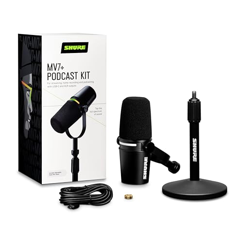 Shure MV7+ Podcast Microphone with Stand. Enhanced Audio - Image 2