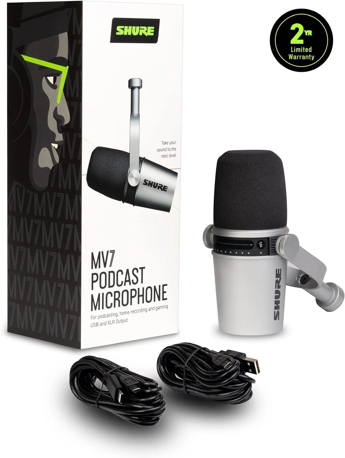 Shure MV7 USB Podcast Microphone - Silver - Image 7
