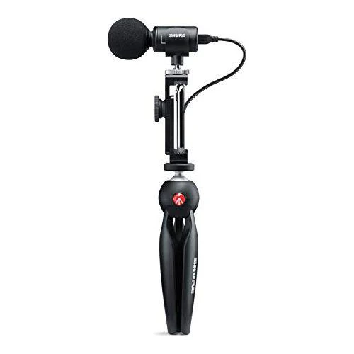 Shure Portable Videography Kit - Professional Recording Rig with MV88+ iPhone Mic, Manfrotto PIXI Tripod, Phone Clamp, Mount, AMV88-Fur Windjammer and SE215 PRO Sound Isolating Earbuds (MV88+SE215-CL) - Image 8