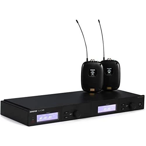 Shure SLXD14D Dual Channel Wireless System with (2) Bodypacks and (2) WA305 Instrument Cables for Guitar/Bass - Image 2
