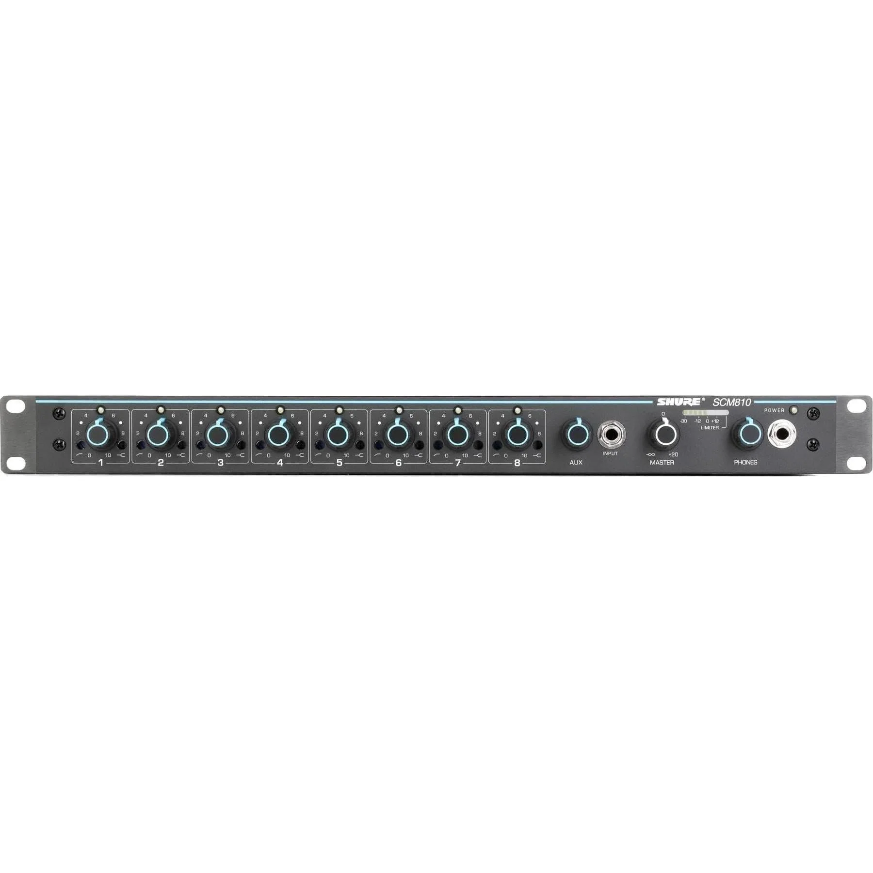 Shure SCM810 8-Channel Automatic Microphone Mixer (48V Phantom Power) with Logic Control, IntelliMix Technology and Adjustable EQ per Channel - Image 2