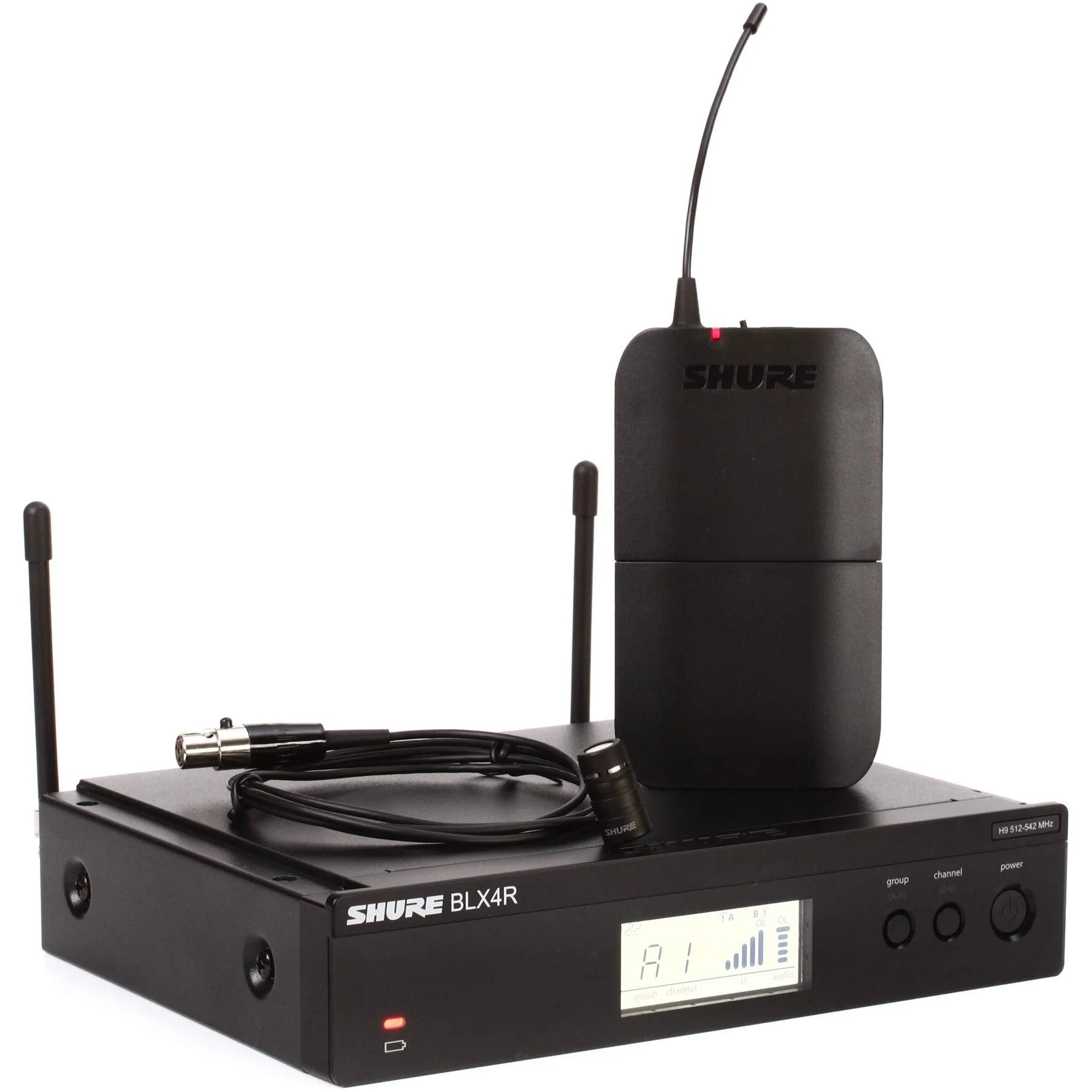 Shure BLX14R/W85 UHF Wireless Microphone System - Perfect for Interviews, Presenting, Theater - 14-Hour Battery Life, 300 ft Range | WL185 Lavalier Mic, Single Channel Rack Mount Receiver | H9 Band - Image 2