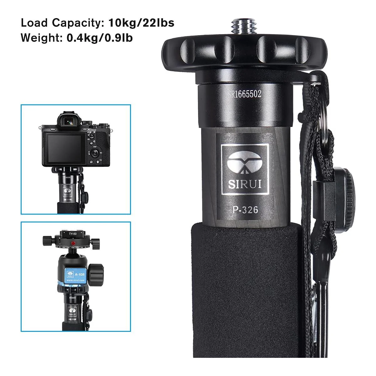 SIRUI P-326 6 Section Carbon Fiber Monopod - Image 6