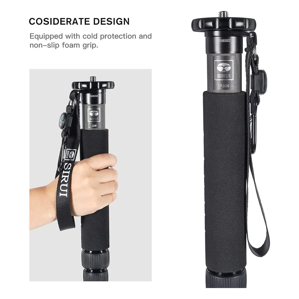 SIRUI P-326 6 Section Carbon Fiber Monopod - Image 7