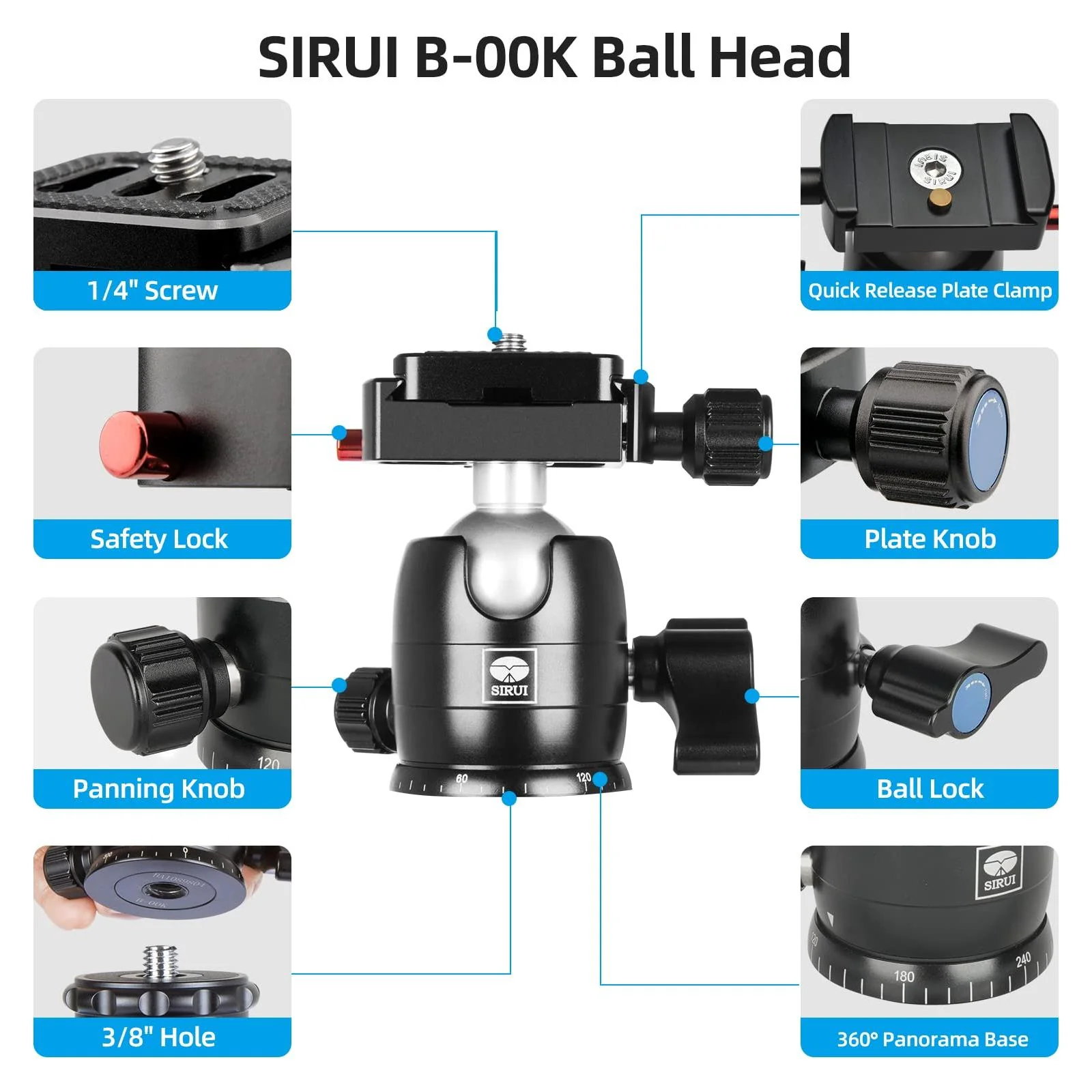 SIRUI Professional Traveler Video Camera Tripod-Carbon Fiber Travel Video Tripod with Fluid Video Head - Image 16