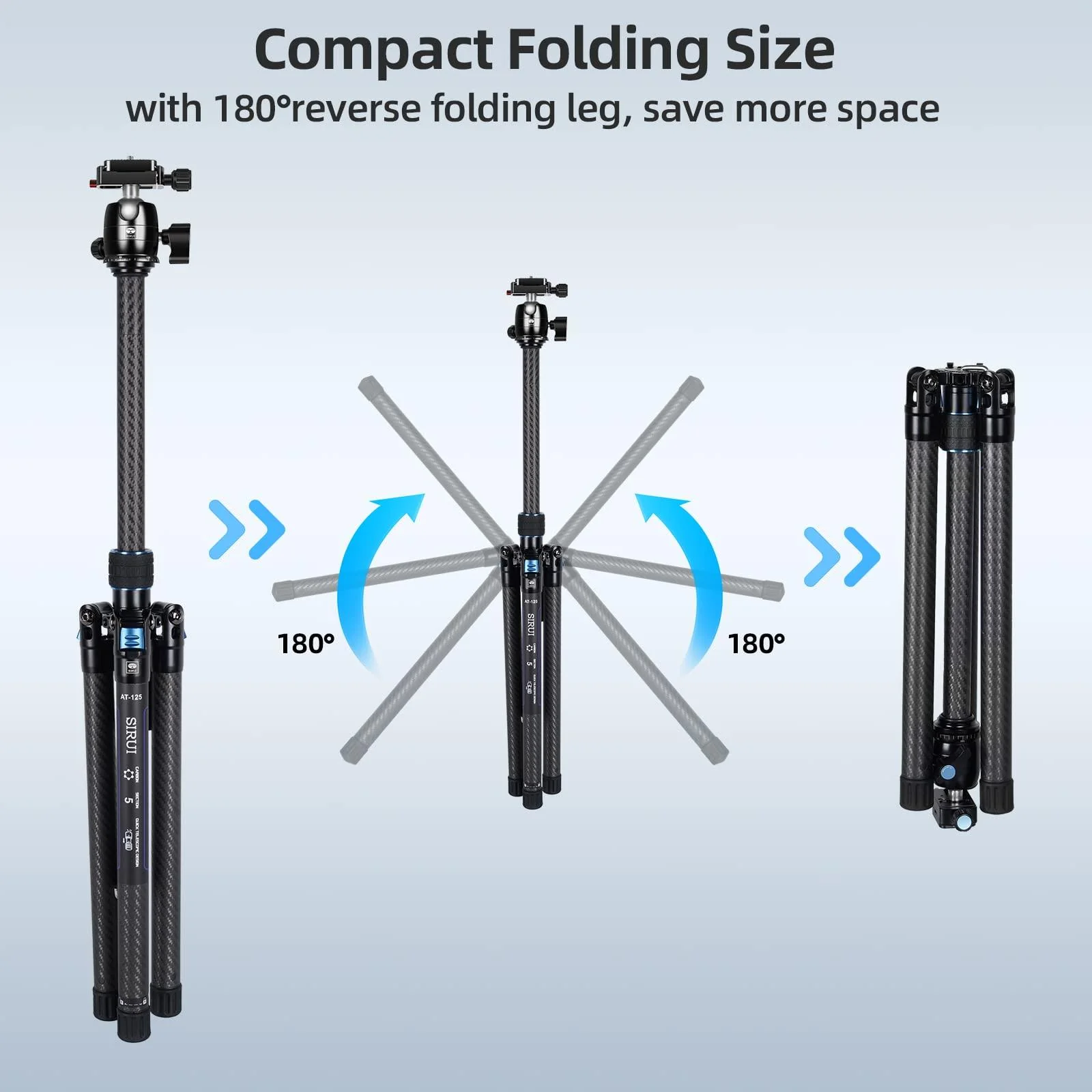 SIRUI Professional Traveler Video Camera Tripod-Carbon Fiber Travel Video Tripod with Fluid Video Head - Image 19