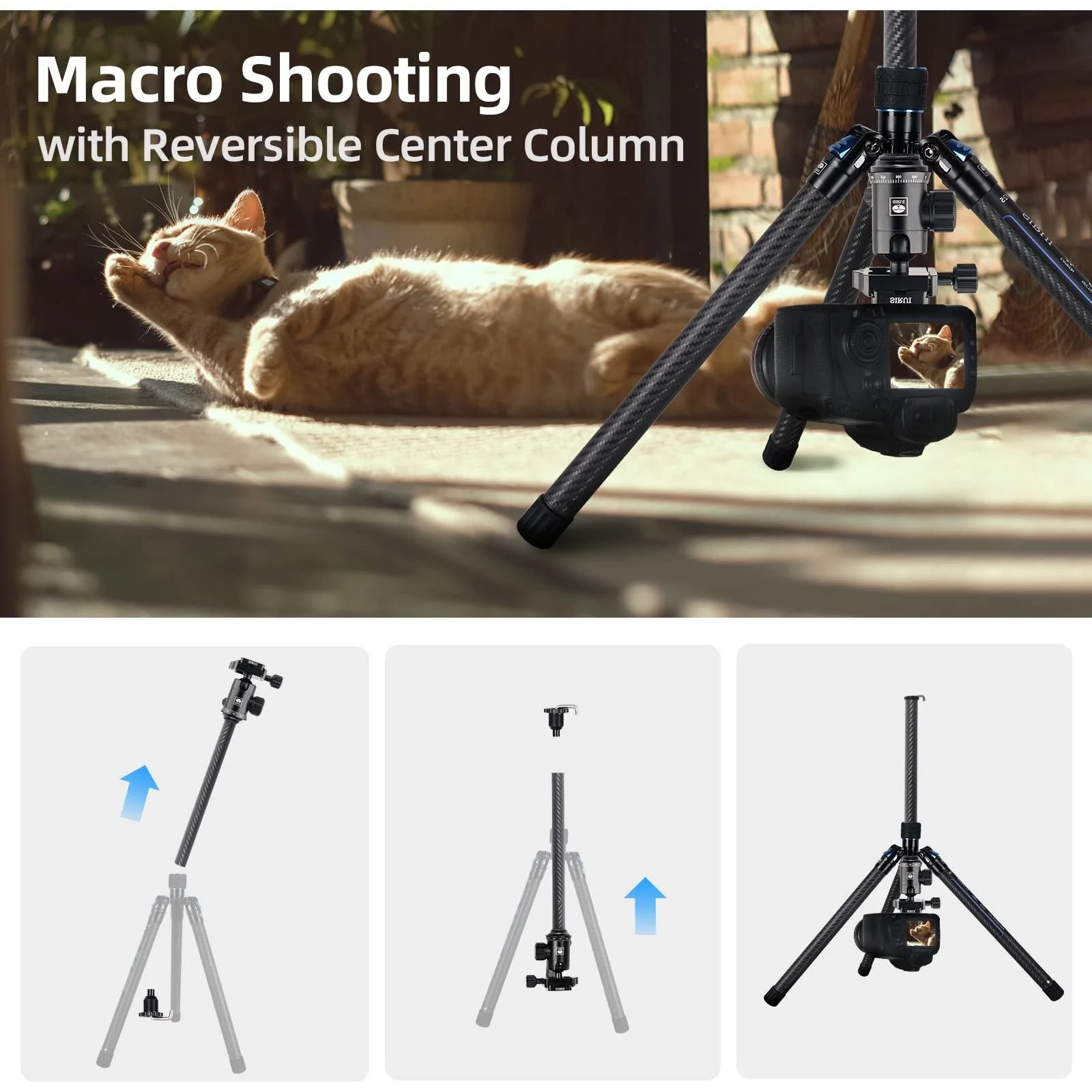 SIRUI Professional Traveler Video Camera Tripod-Carbon Fiber Travel Video Tripod with Fluid Video Head - Image 22