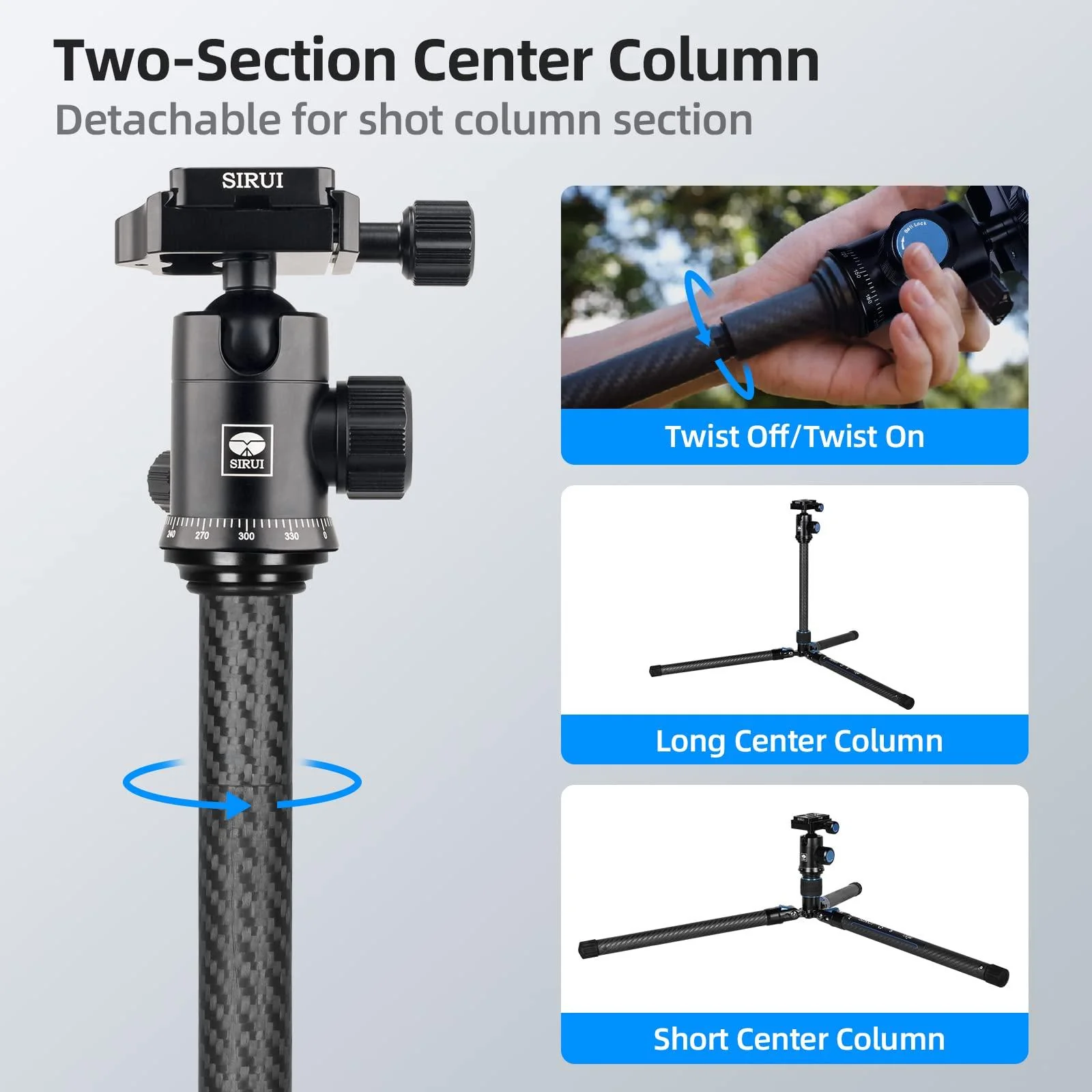 SIRUI Professional Traveler Video Camera Tripod-Carbon Fiber Travel Video Tripod with Fluid Video Head - Image 23