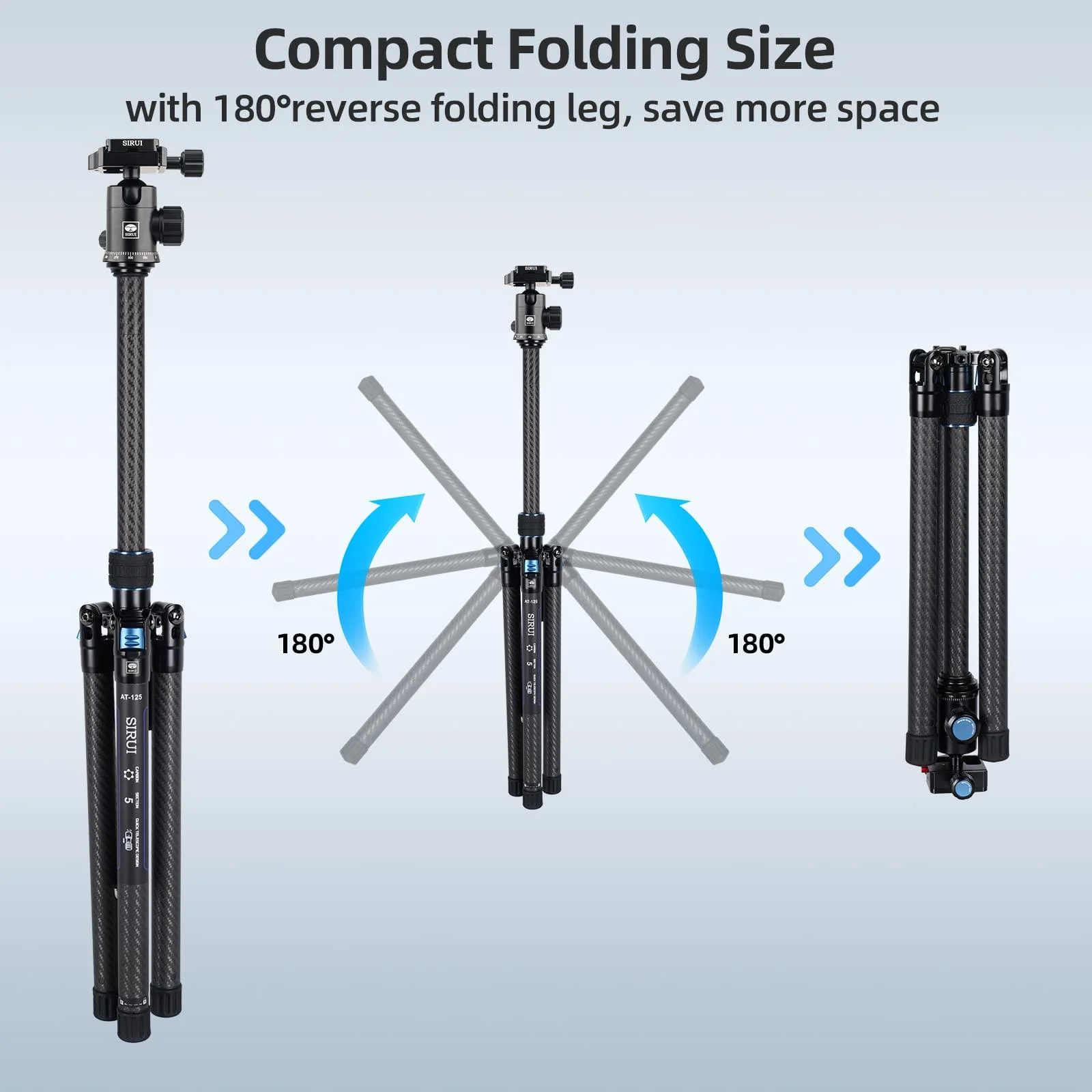 SIRUI Professional Traveler Video Camera Tripod-Carbon Fiber Travel Video Tripod with Fluid Video Head - Image 27