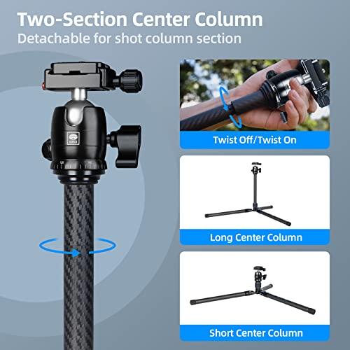 SIRUI Professional Traveler Video Camera Tripod-Carbon Fiber Travel Video Tripod with Fluid Video Head - Image 4
