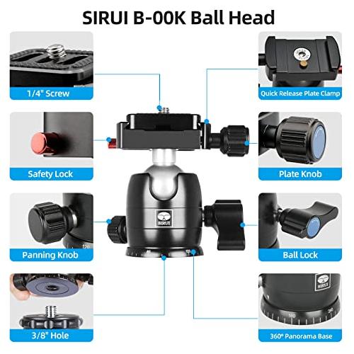 SIRUI Professional Traveler Video Camera Tripod-Carbon Fiber Travel Video Tripod with Fluid Video Head - Image 6