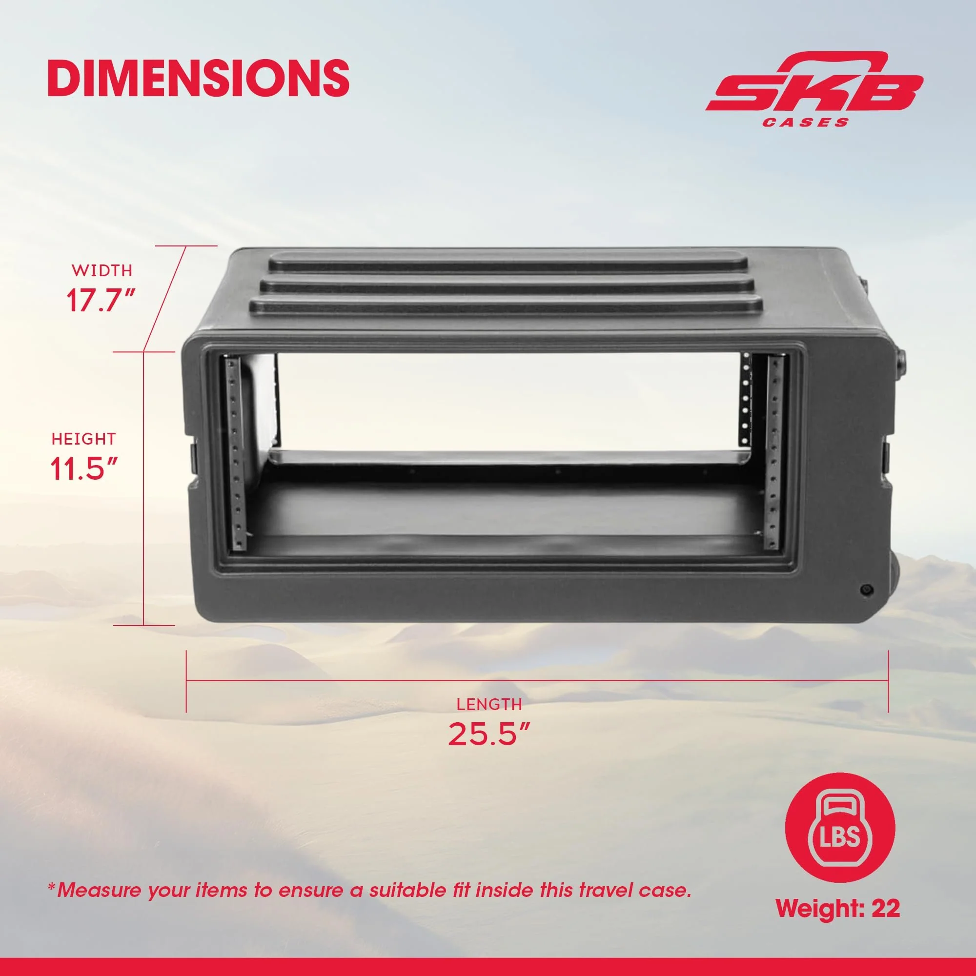 SKB 4U rSeries Shallow Rolling Rack with Integrated Back Wheels and 1-Touch Pull Handle, Comes with 8 Rack Units and Interlocking Molded Stacking Bars - Image 3