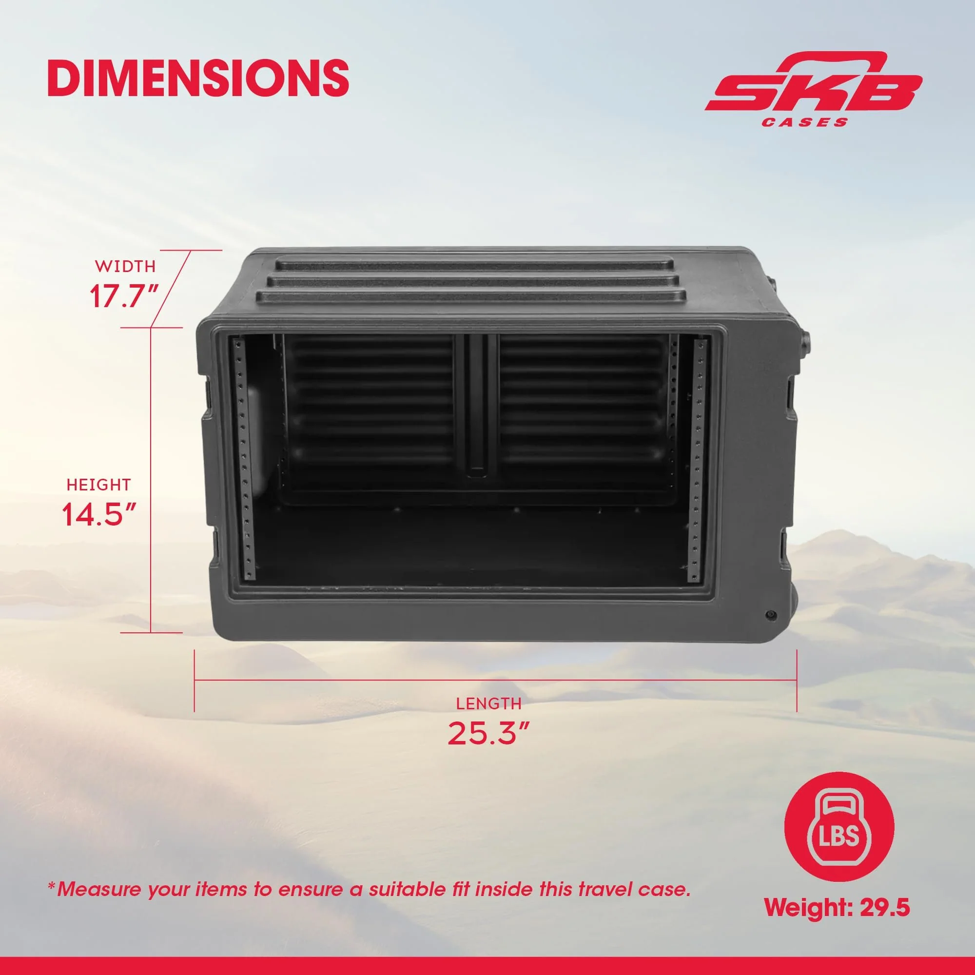 SKB 6U rSeries Shallow Rolling Rack with Integrated Back Wheels and 1-Touch Pull Handle, Comes with 8 Rack Units and Interlocking Molded Stacking Bars - Image 3