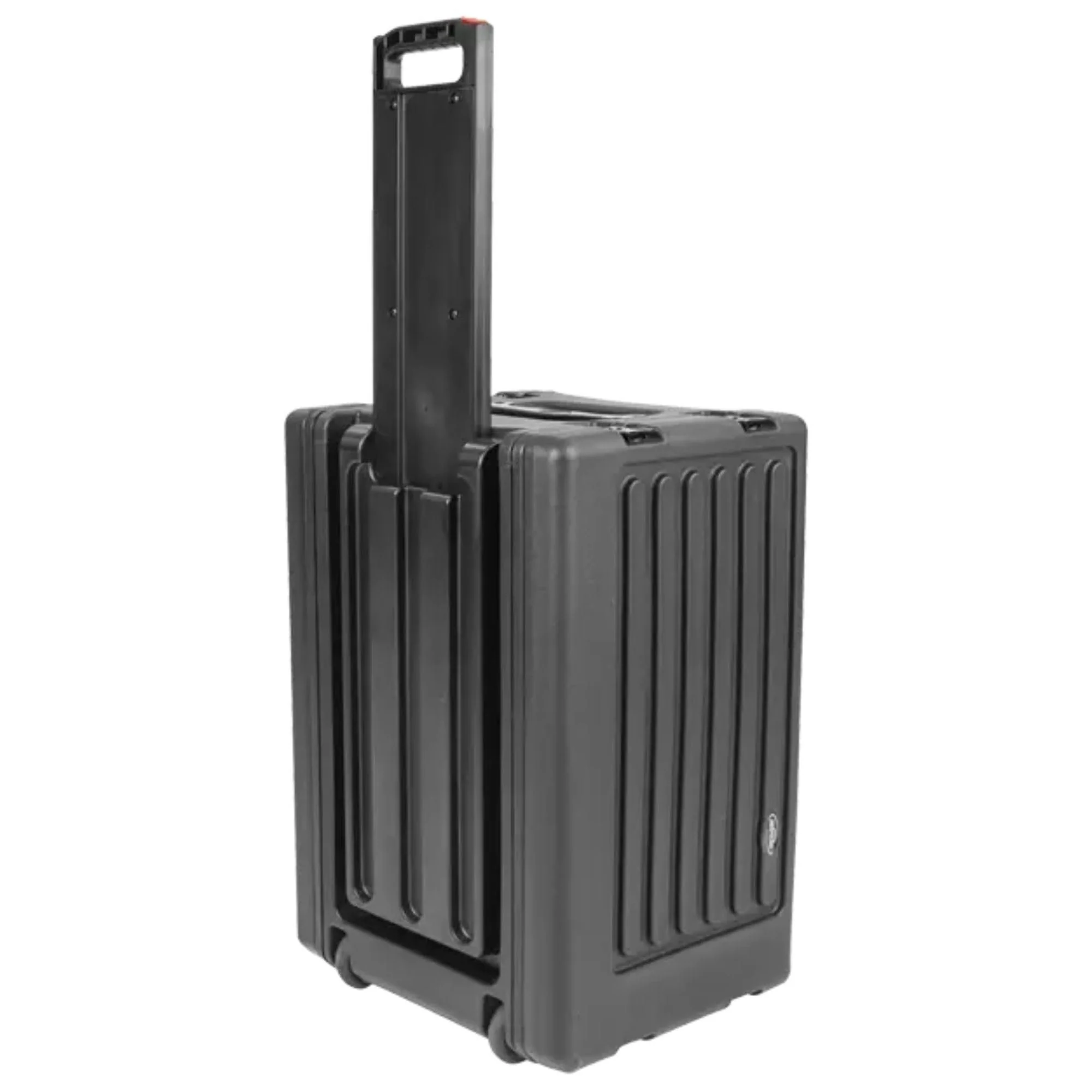 SKB 6U rSeries Shallow Rolling Rack with Integrated Back Wheels and 1-Touch Pull Handle, Comes with 8 Rack Units and Interlocking Molded Stacking Bars - Image 7