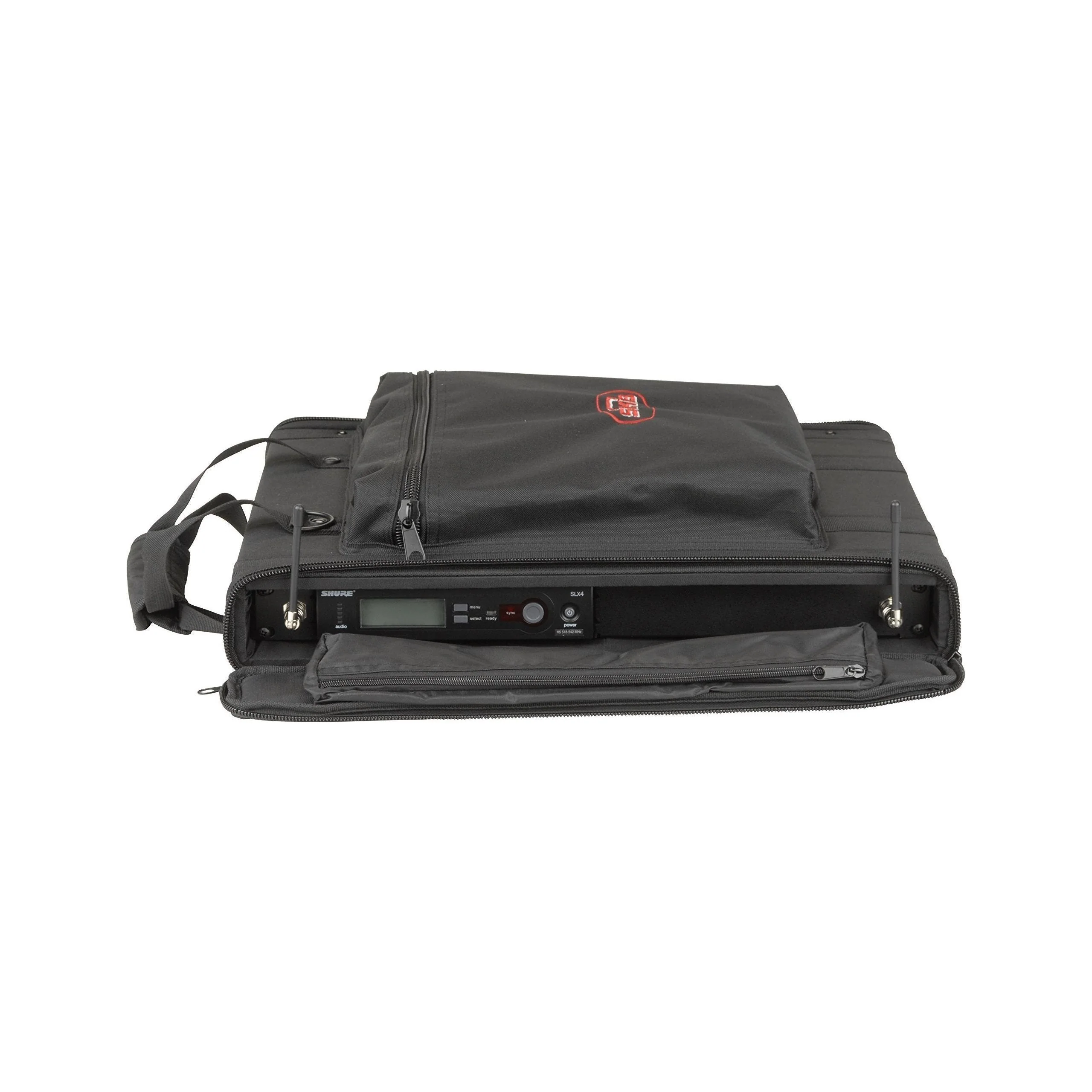 SKB Cases 1U Series Soft Rack Case with Steel Rails, Heavy Duty Zippers, Outer Pocket, and Shoulder Straps, For Wireless Microphone Systems and Pre-Amps - Image 3