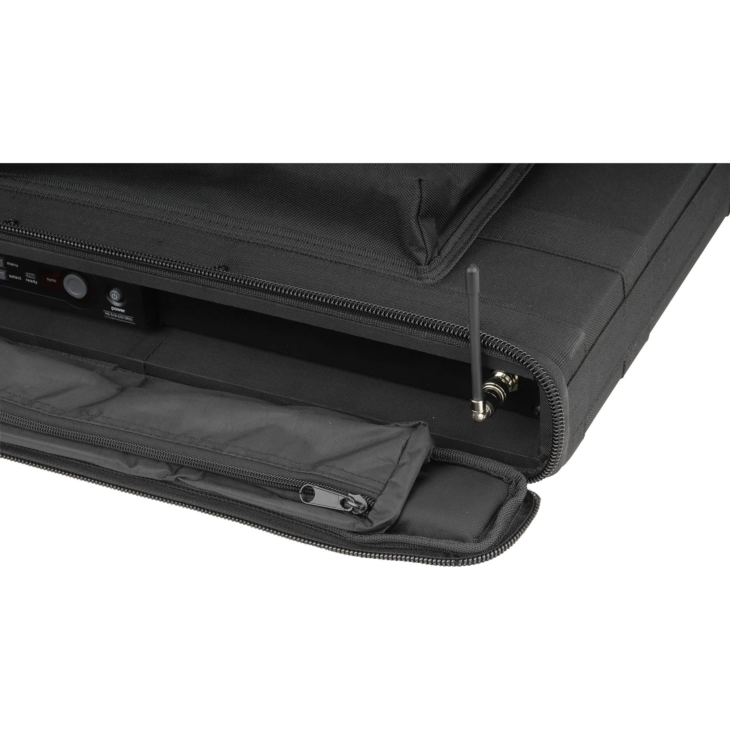 SKB Cases 1U Series Soft Rack Case with Steel Rails, Heavy Duty Zippers, Outer Pocket, and Shoulder Straps, For Wireless Microphone Systems and Pre-Amps - Image 4
