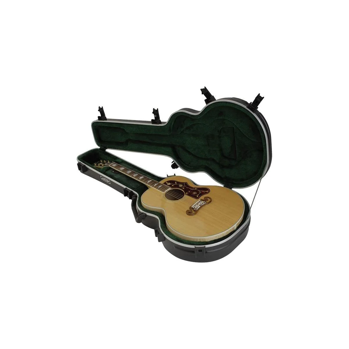 SKB Cases Universal Jumbo Acoustic Deluxe Guitar Hardshell Case with Full-Length Neck Support, TSA Latch, Over-Molded Handle, and Accessories Compartment - Image 4