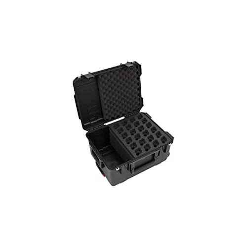 SKB Injection Molded Case w/Foam for (24) Mics w/storage compartment and wheels - Image 4