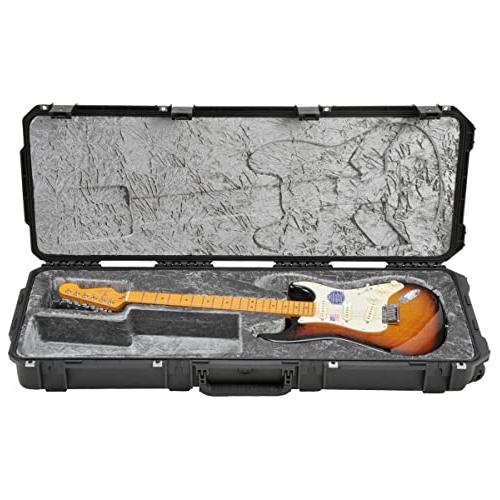 SKB iSeries Waterproof Strat and Tele Guitar Injection Molded Mil-Standard Waterproof Flight Case with Quiet-Glide Wheels - Image 5