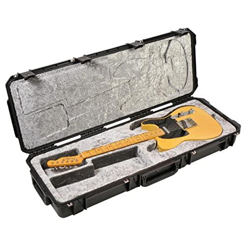 SKB iSeries Waterproof Strat and Tele Guitar Injection Molded Mil-Standard Waterproof Flight Case with Quiet-Glide Wheels - Image 8