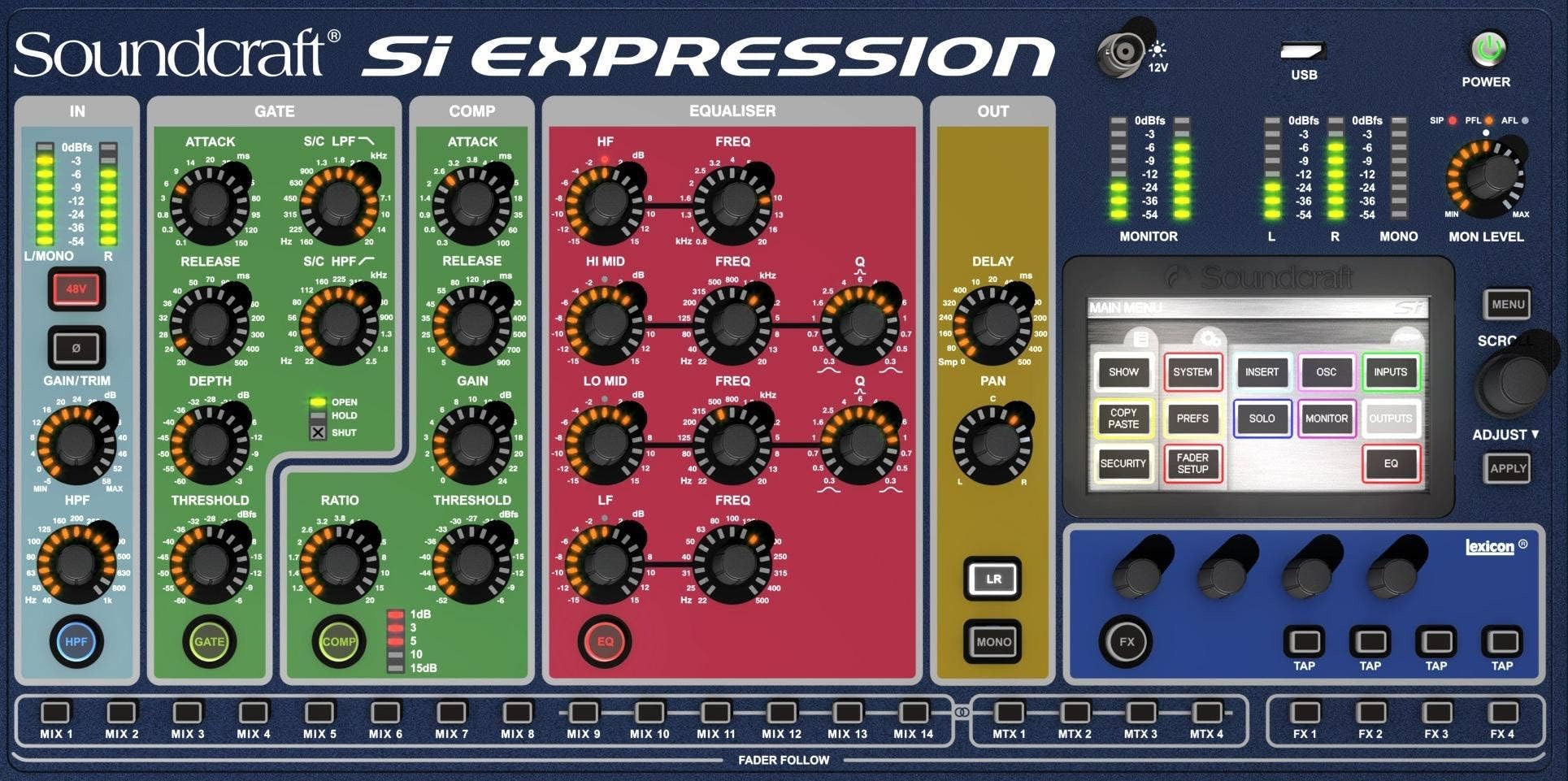 Soundcraft Si Expression 1 Digital 16-Channel Live Audio Mixer Console - Image 14