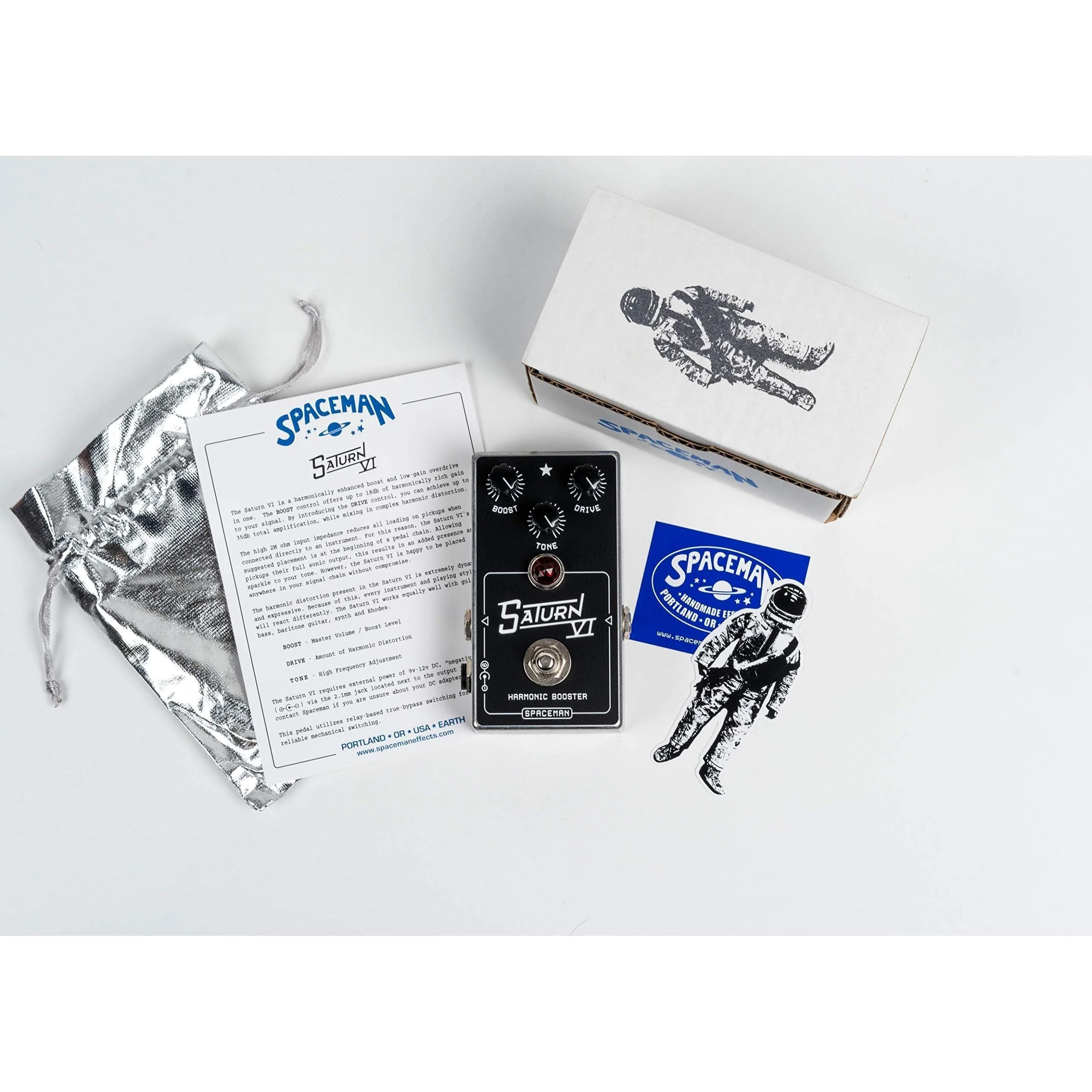 Spaceman Saturn VI: Harmonic Booster Guitar Effects Pedal - Standard Edition with Boost, Tone and Drive Controls - Image 6