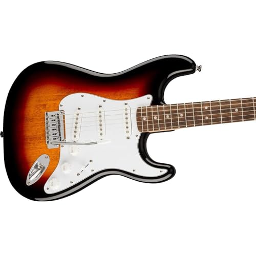 Squier Affinity Series™ Stratocaster®, Indian Laurel Fingerboard, 3-Color Sunburst - 0378000500 Bundle w/ 12-Pack Guitar Pick and Liquid Audio Polishing Cloth - Image 4