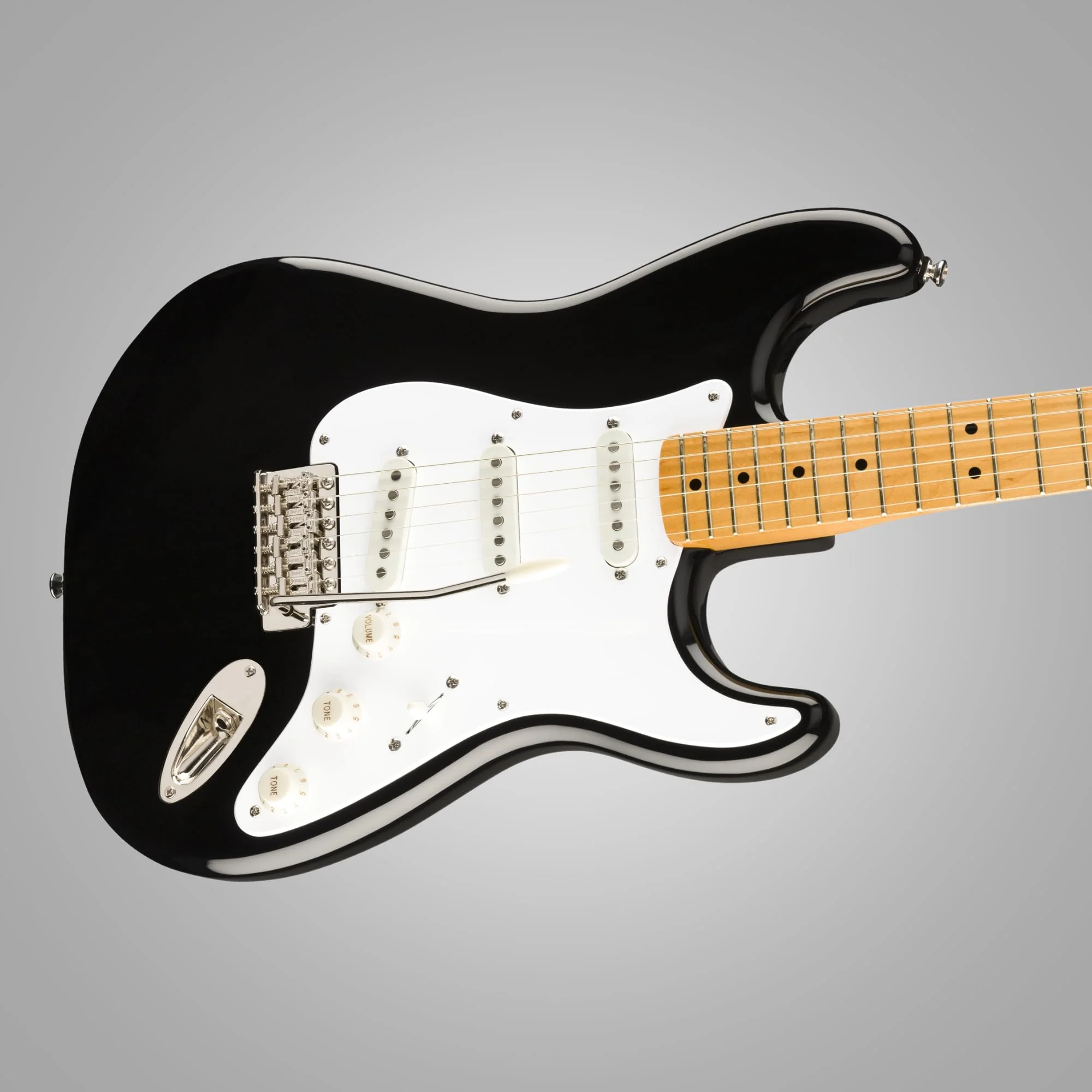 Squier Classic Vibe '50s Stratocaster, Maple Fingerboard, Black Blonde - 0374005506 Bundle w/ 12-Pack Guitar Pick and Liquid Audio Polishing Cloth - Image 3
