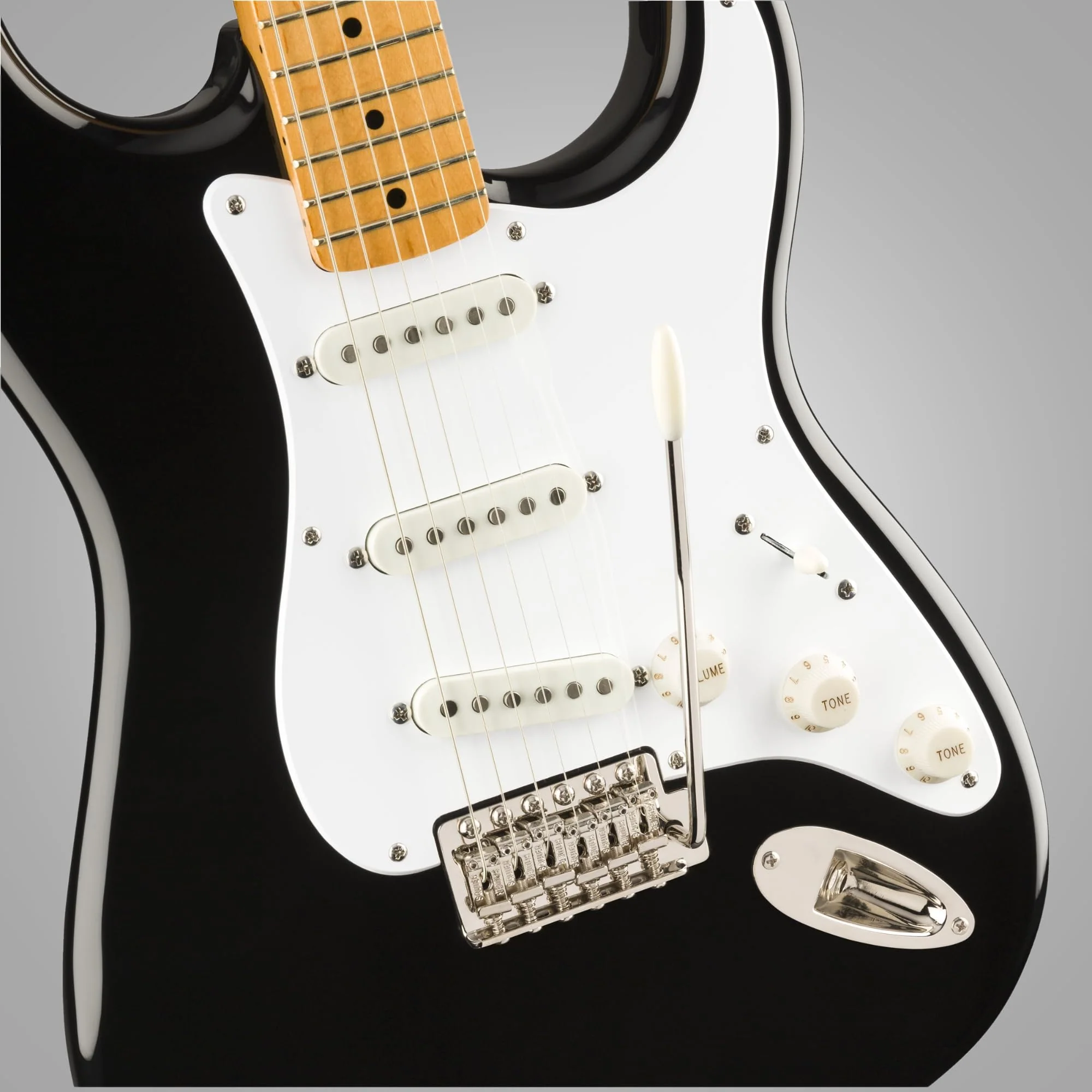 Squier Classic Vibe '50s Stratocaster, Maple Fingerboard, Black Blonde - 0374005506 Bundle w/ 12-Pack Guitar Pick and Liquid Audio Polishing Cloth - Image 4