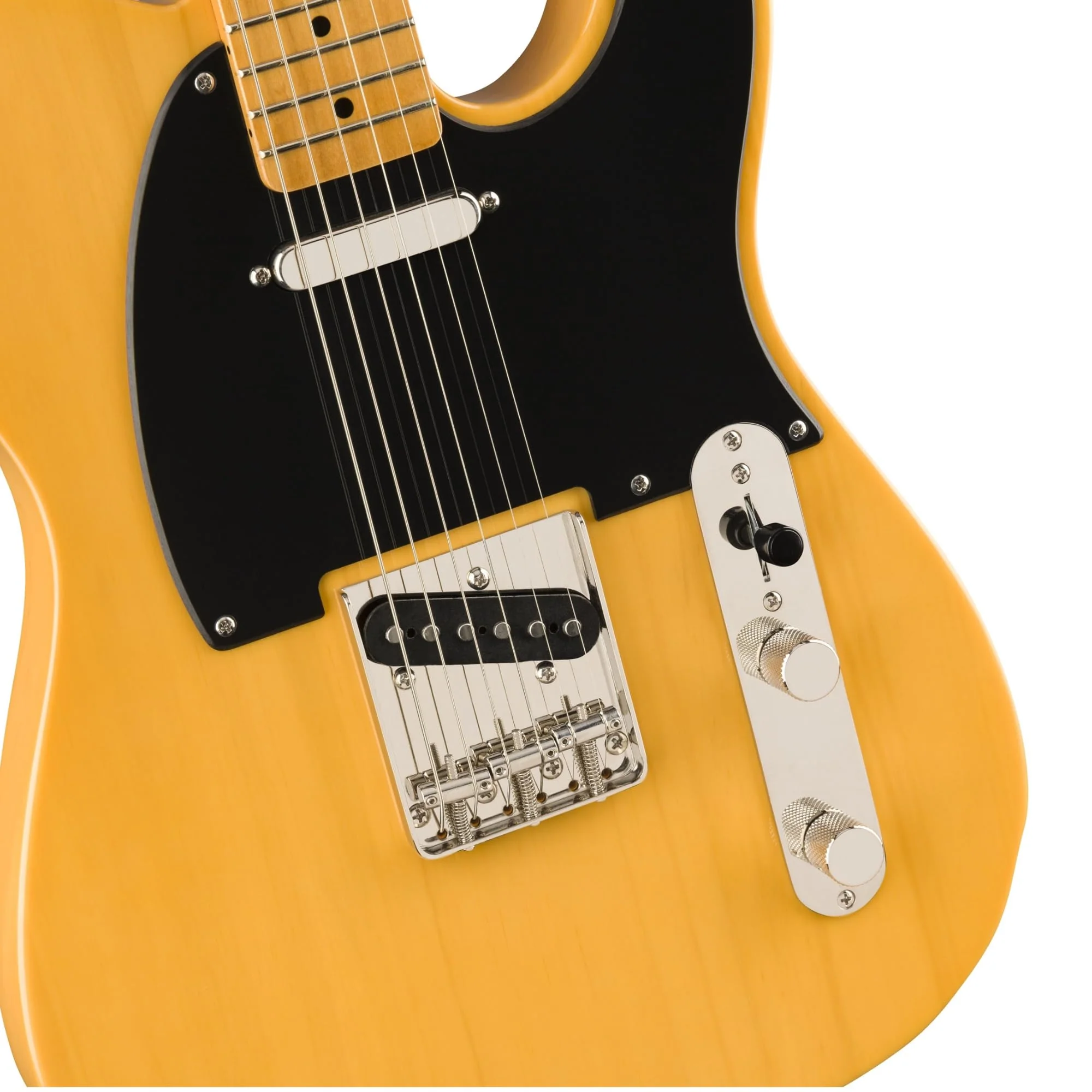 Squier Classic Vibe '50s Telecaster®, Maple Fingerboard, Butterscotch Blonde - 0374030550 Bundle w/ 12-Pack Guitar Pick and Liquid Audio Polishing Cloth - Image 3