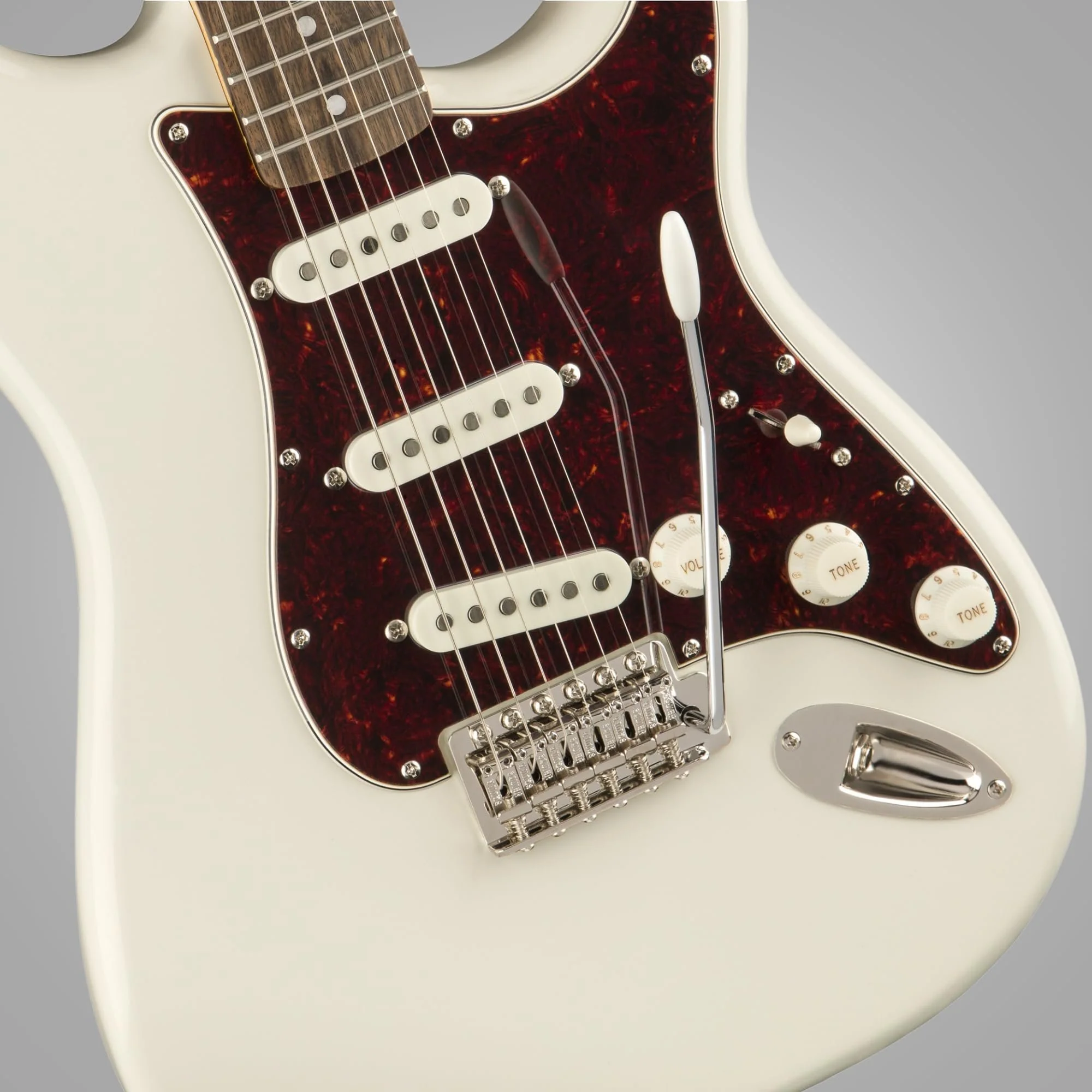 Squier Classic Vibe '70s Stratocaster, Indian Laurel Fingerboard, Olympic White - 0374020501 Bundle w/ 12-Pack Guitar Pick and Liquid Audio Polishing Cloth - Image 5