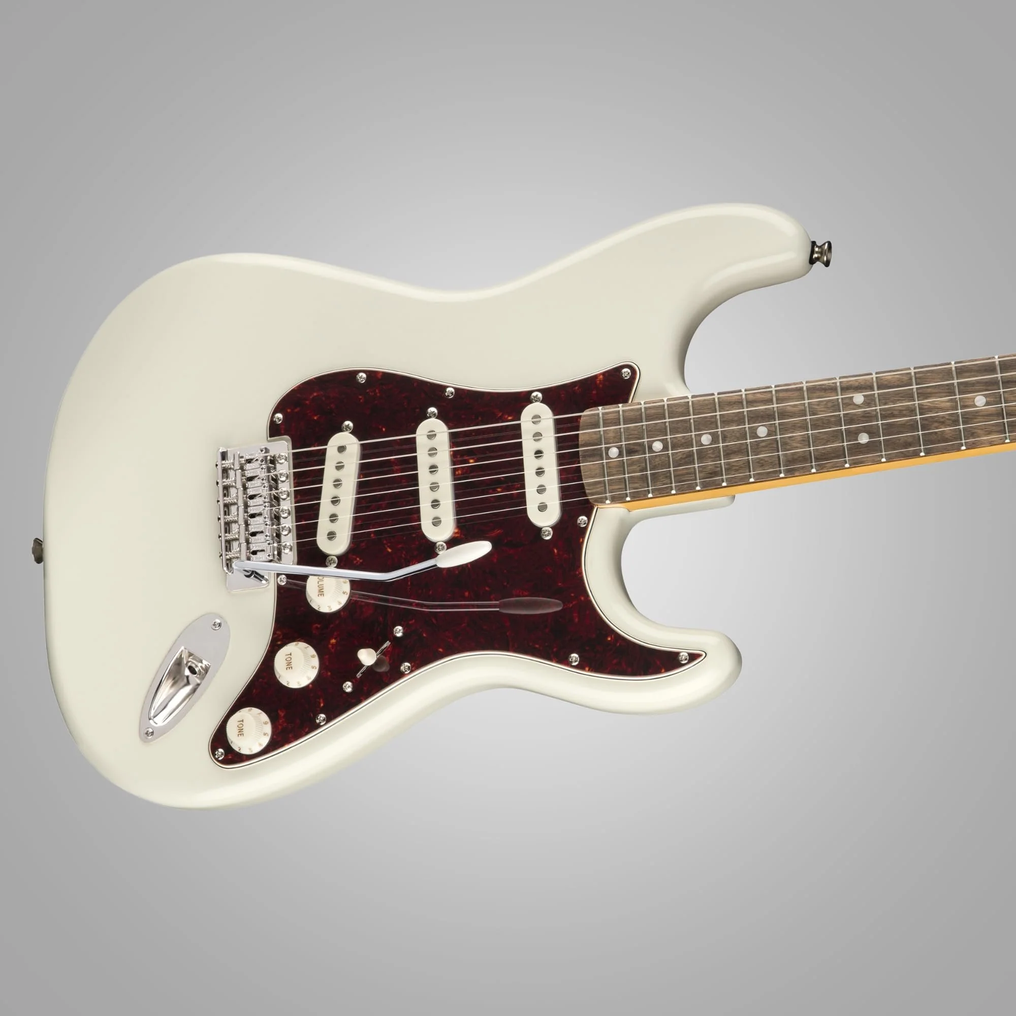 Squier Classic Vibe '70s Stratocaster, Indian Laurel Fingerboard, Olympic White - 0374020501 Bundle w/ 12-Pack Guitar Pick and Liquid Audio Polishing Cloth - Image 6