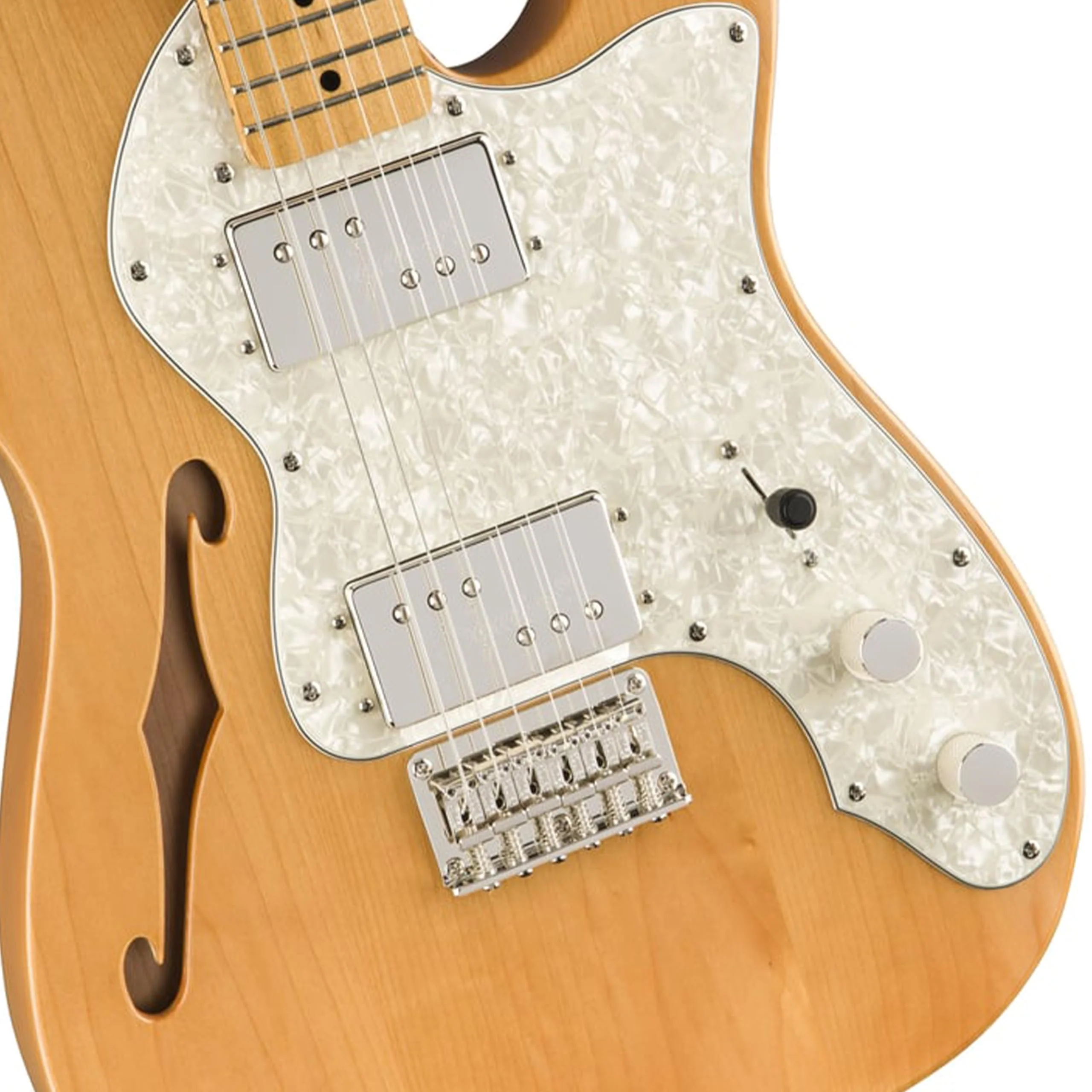 Squier Classic Vibe '70s Telecaster Thinline®, Maple Fingerboard, Natural - 0374070521 Bundle w/ 12-Pack Guitar Pick and Liquid Audio Polishing Cloth - Image 3